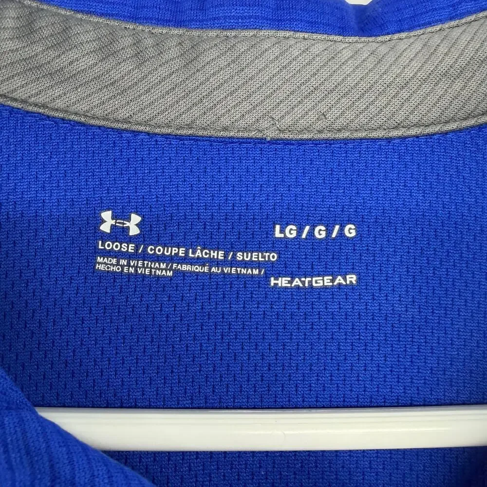 Under Armour HeatGear Mens Golf Polo Shirt Royal Blue Large - Picture 6 of 14